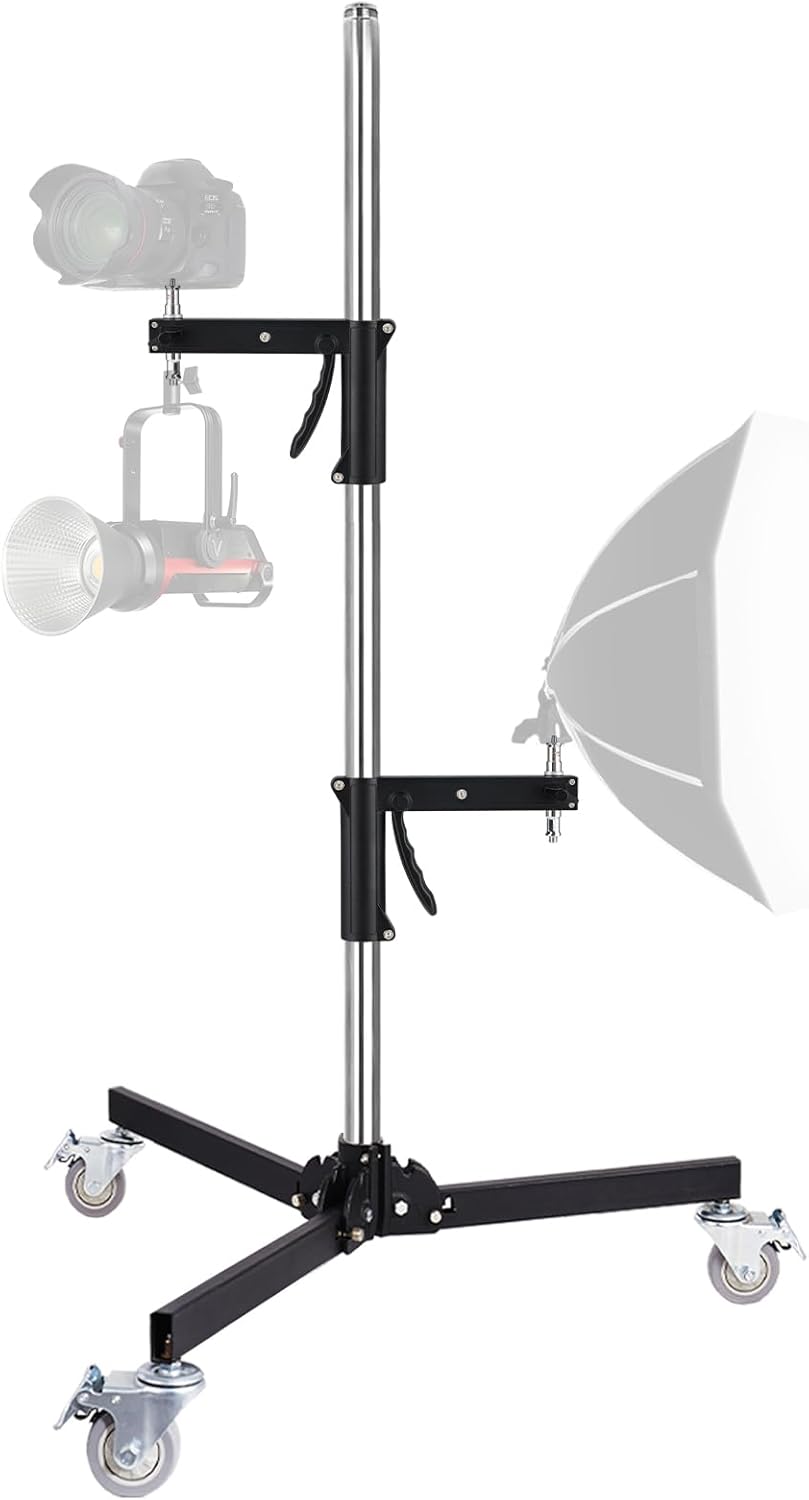 Heavy Duty Light Stand with Casters for Photography Needs
