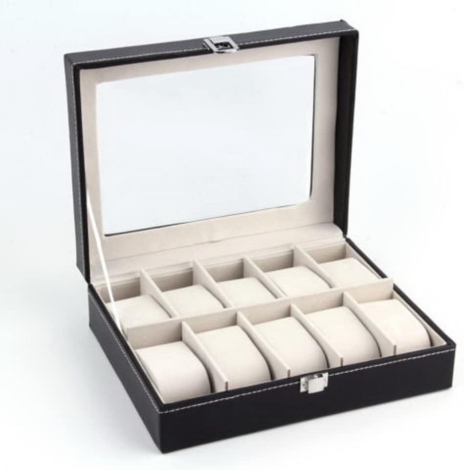 Lockable Glass Top Watch Box Organizer by Ochine