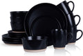 Stone Lain Jules 16-piece Round Black Dinnerware Set - Service for 4
