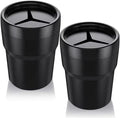 Car Trash Can with Lid - Compact Leakproof Cup Holder Bin