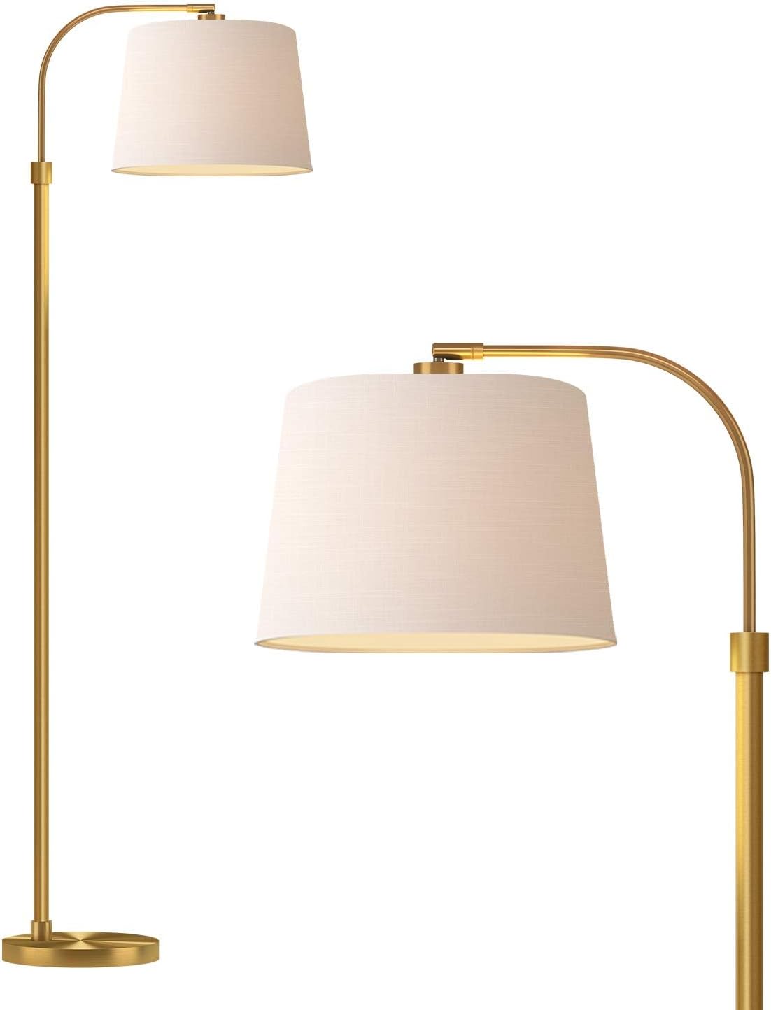62-Inch Gold Floor Lamp for Living Rooms and Bedrooms