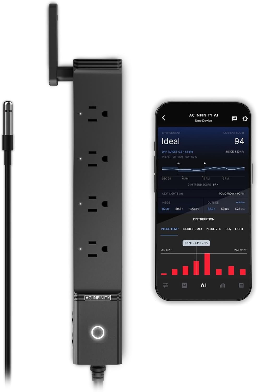 Smart WiFi Power Strip with AI Control for Optimal Environments