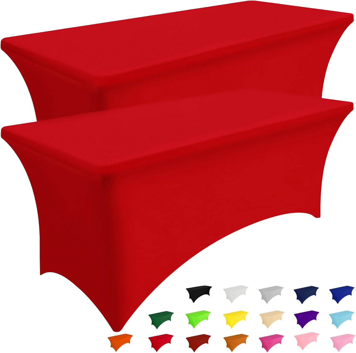 Smiry 2 Pack Spandex Table Cloths for 8FT Rectangular Tables