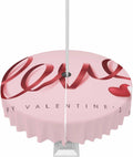 Valentine's Day Waterproof Tablecloth - 60 Round with Umbrella Hole