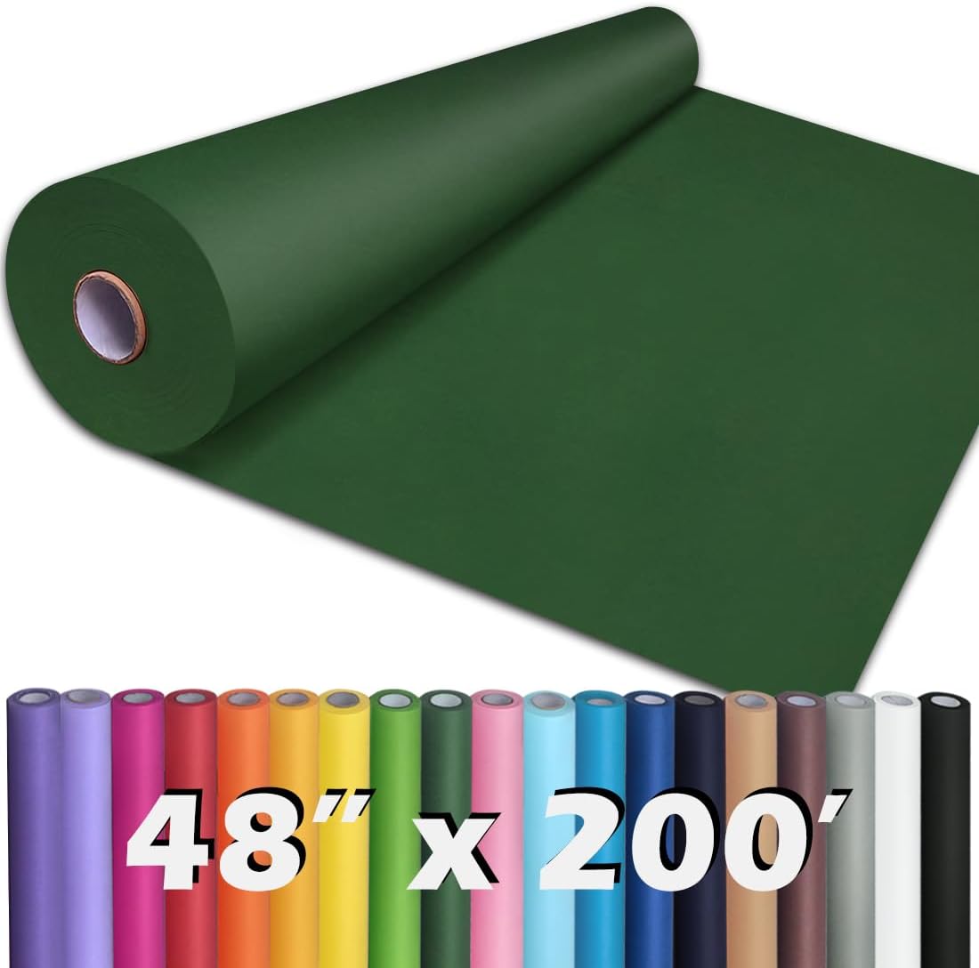 PerkHomy Dark Green Kraft Paper Roll for Crafting and Wrapping