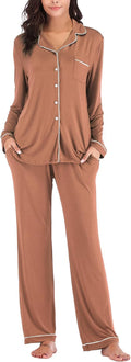 Aamikast Women's Pajama Sets Long Sleeve Button Down (Style 2HL2)
