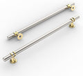 Brushed Satin Nickel and Gold 10 in Cabinet Pulls - Two-Tone Handles