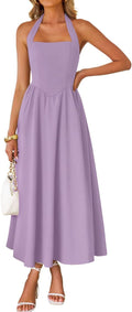 Trendy ZESICA Sleeveless Midi Dress for Stylish Summer Days