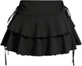 OYOANGLE Plus Size High Waisted Bow Knot Side Layered Y2K Skort
