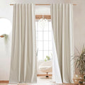 Natural 100% Blackout Linen Curtains 84in Long - Farmhouse Thermal