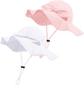 Baby Girl Sun Hat with UPF 50+ Wide Brim Bucket Hat - Adjustable Fit