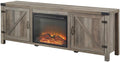 70 Modern Farmhouse Fireplace TV Stand, Grey Wash