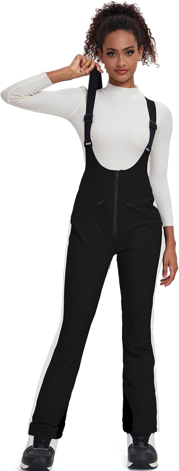 SnowElve Women's Waterproof Ski Bibs - Slim Fit & Stylish!