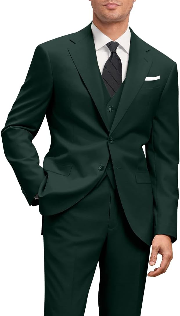 Men's Slim Fit 3 Piece Suit Set for Business and Weddings