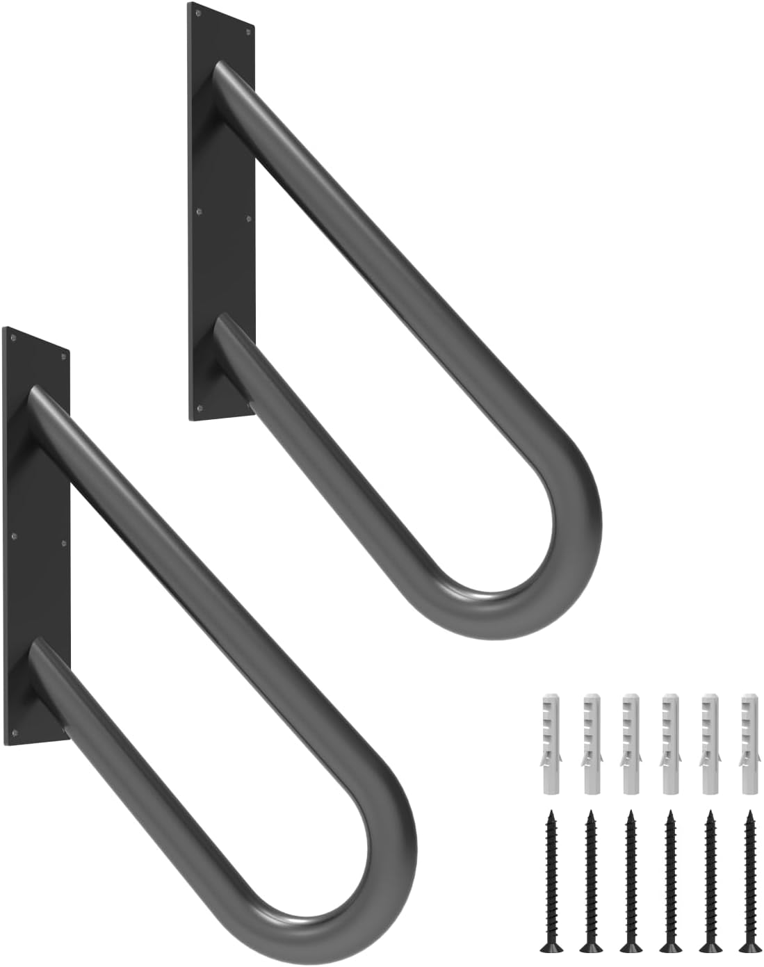 2 Pack Handrails for Outdoor Steps with U-Shaped Design
