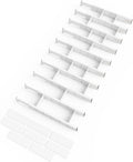 Bamboo Drawer Dividers with Inserts and Labels - Adjustable 17 to 22