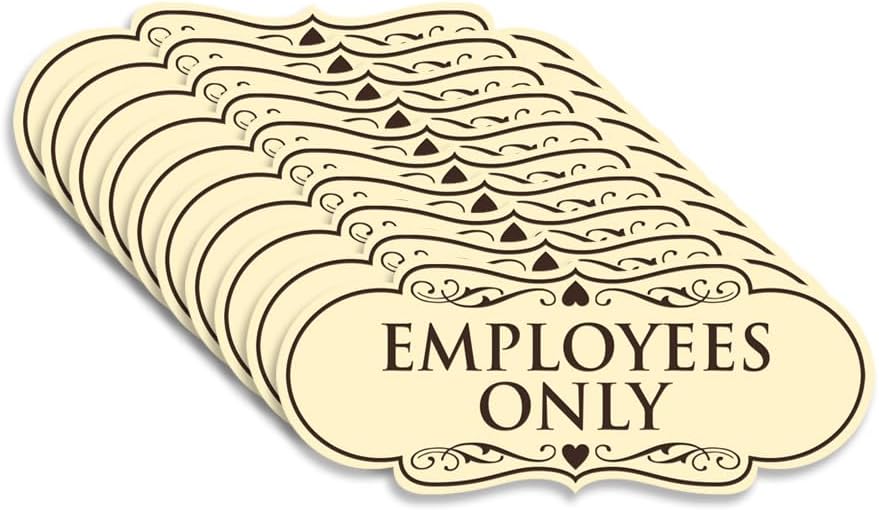 Designer Employees ONLY Sign for Office Safety - 10 Pack
