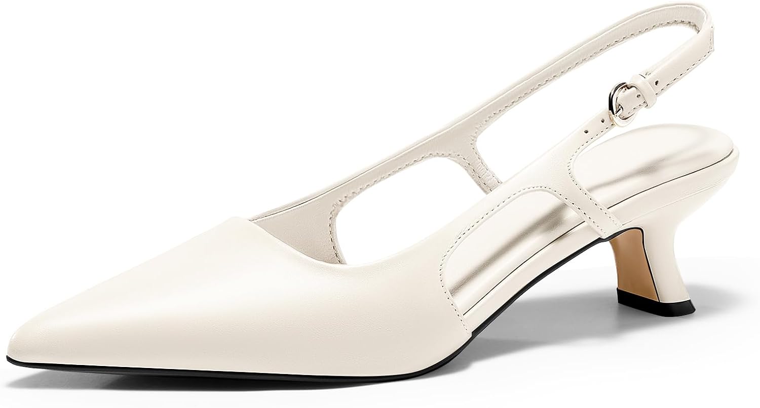 Coutgo Womens Slingback Kitten Heels for Elegant Style