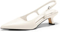 Womens Slingback Kitten Heels Pointed Toe Pumps - Comfortable 2in Heel