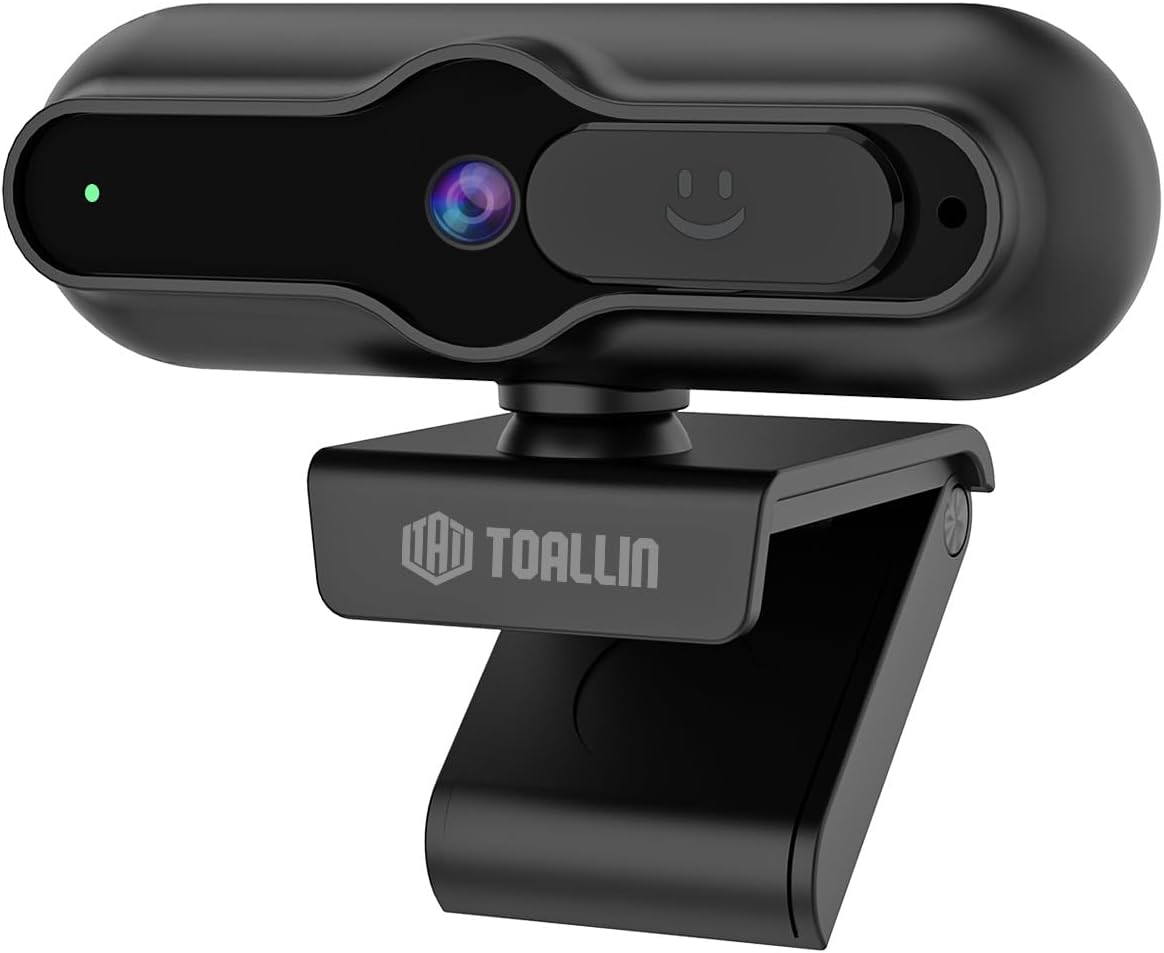 TOALLIN 4K Webcam for PC with Auto-Focus and Privacy Cover