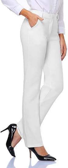 Tapata Women's Stretchy Straight Dress Pants for Office Work