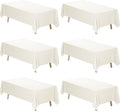 Fixwal Ivory Table Cloth 70 x 120 in 6 Pack - Durable Party Table