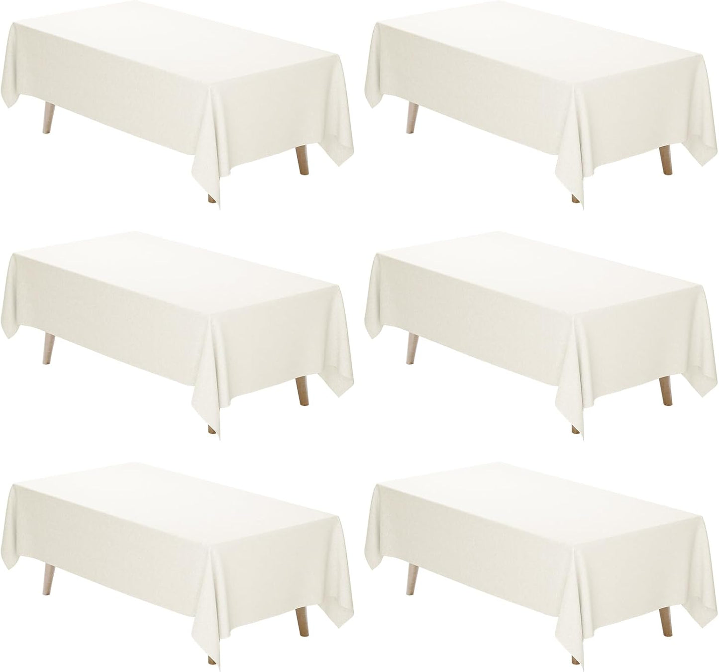 Fixwal 6 Pack Ivory Table Cloths for Elegant Dining Events