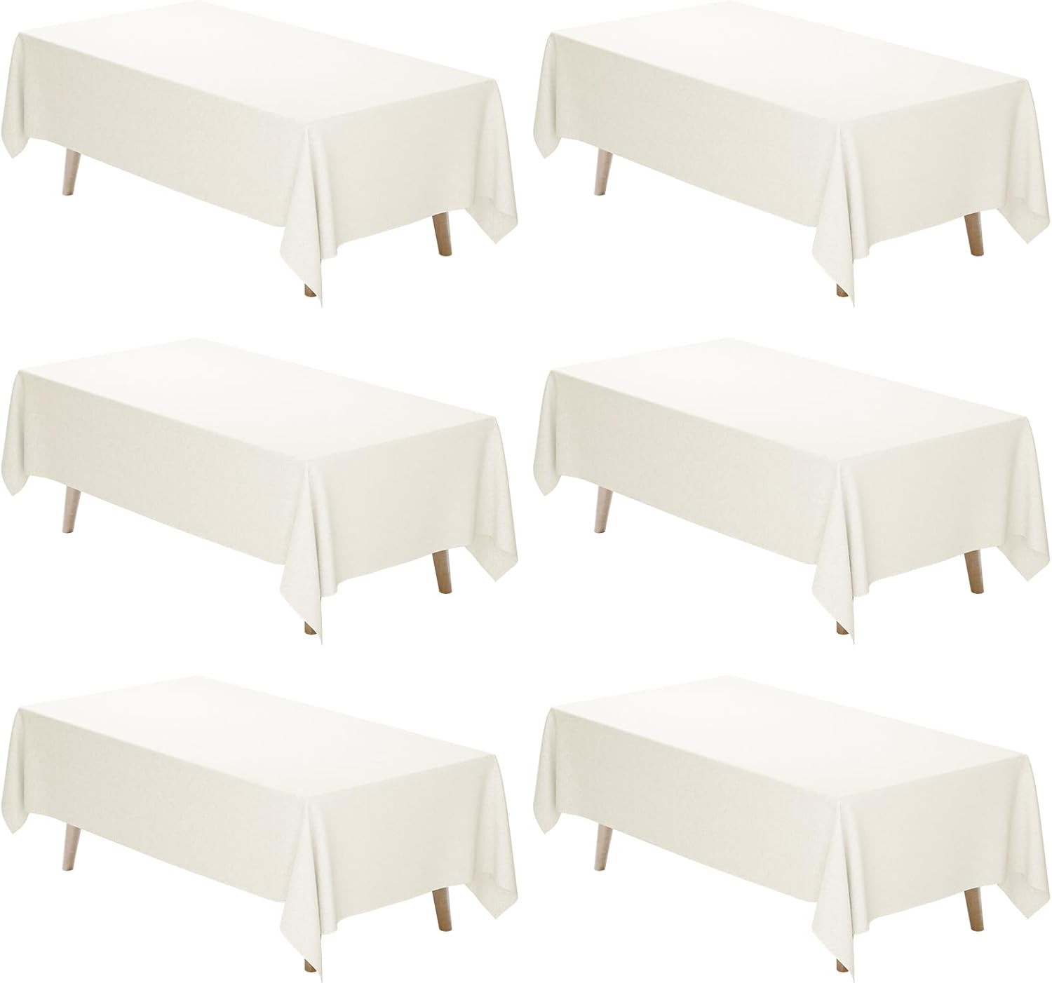 Fixwal 6 Pack Ivory Table Cloths for Elegant Dining Events