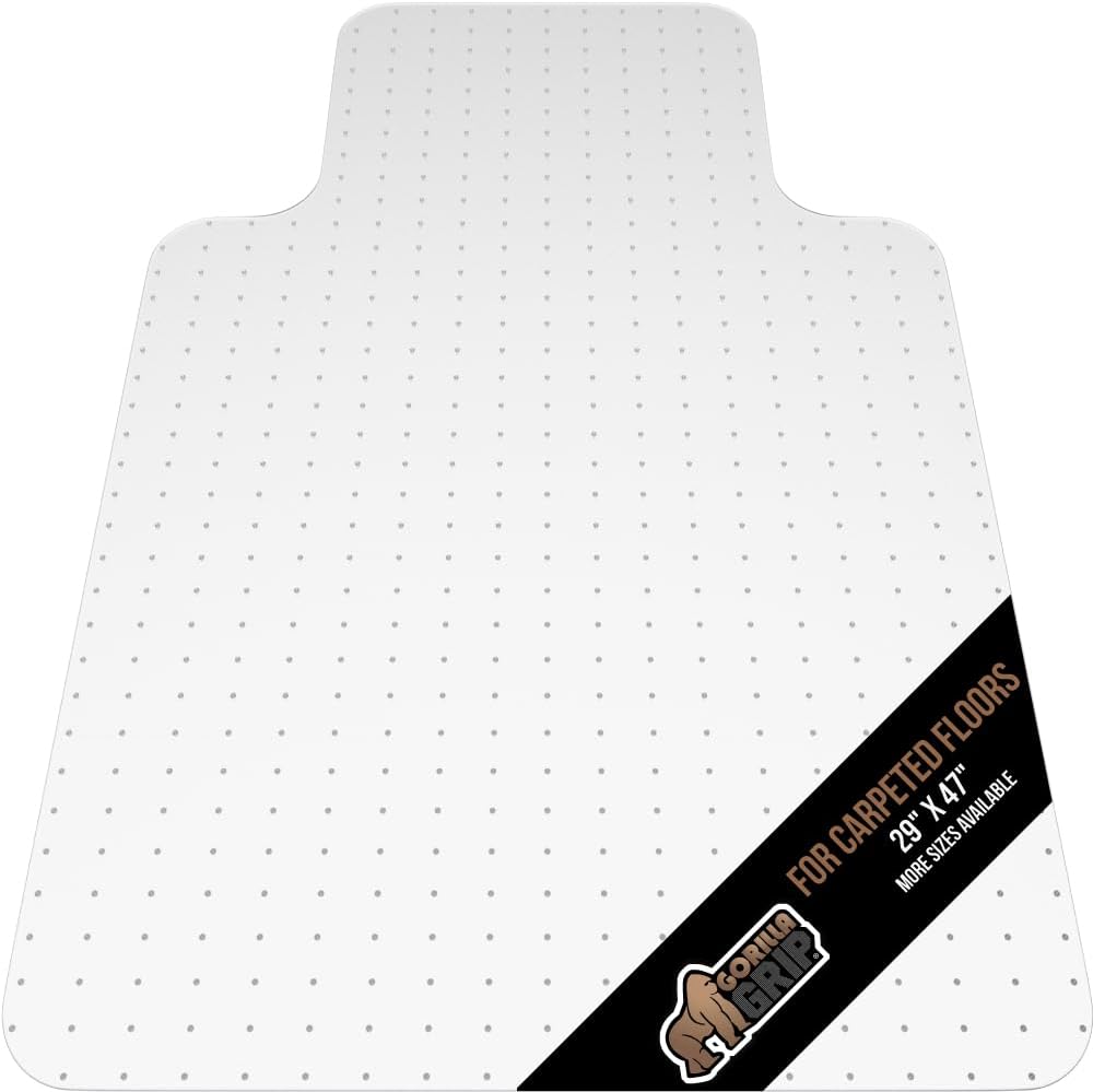 Smooth Glide Carpet Chair Mat, Heavy Duty 29x47, GORILLA GRIP