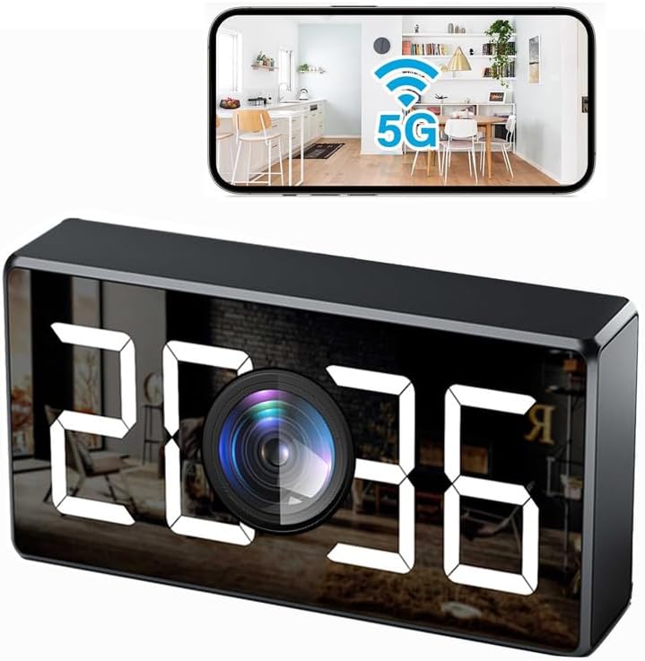 Clock Camera 4K HD Wireless Nanny Cam with Night Vision Features