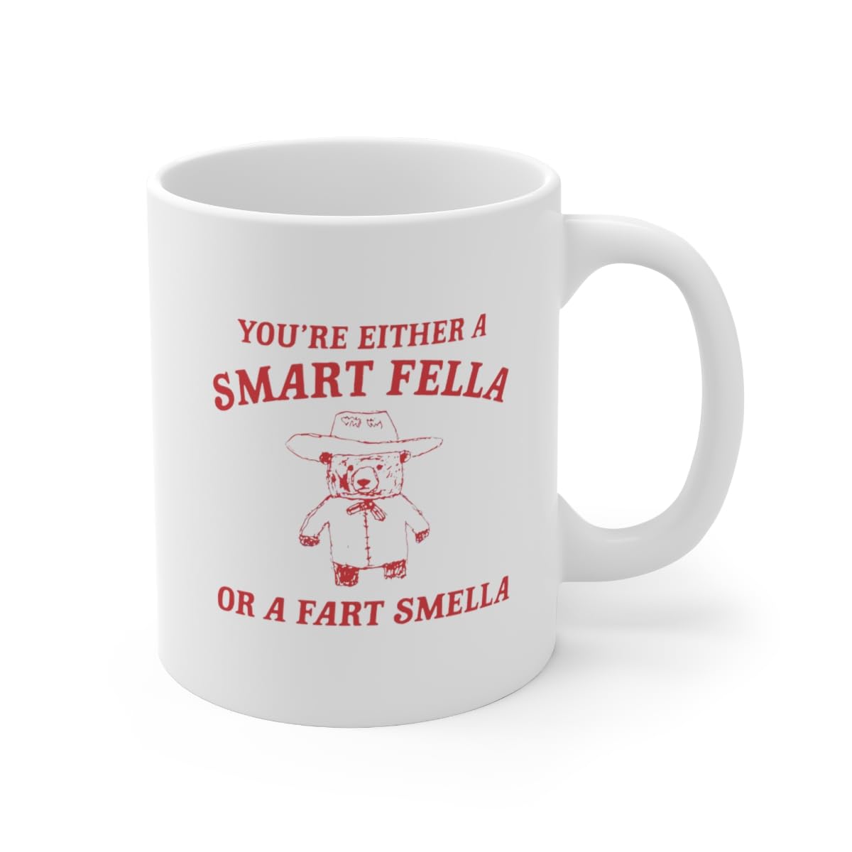 Retro Funny Bear Mug, Handmade Humor M203