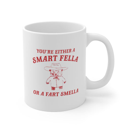 Retro Funny Bear Mug, Handmade Humor M203