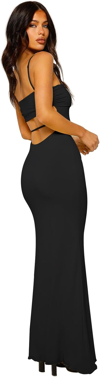 Women's Cutout Backless Maxi Dress for Stylish Occasions