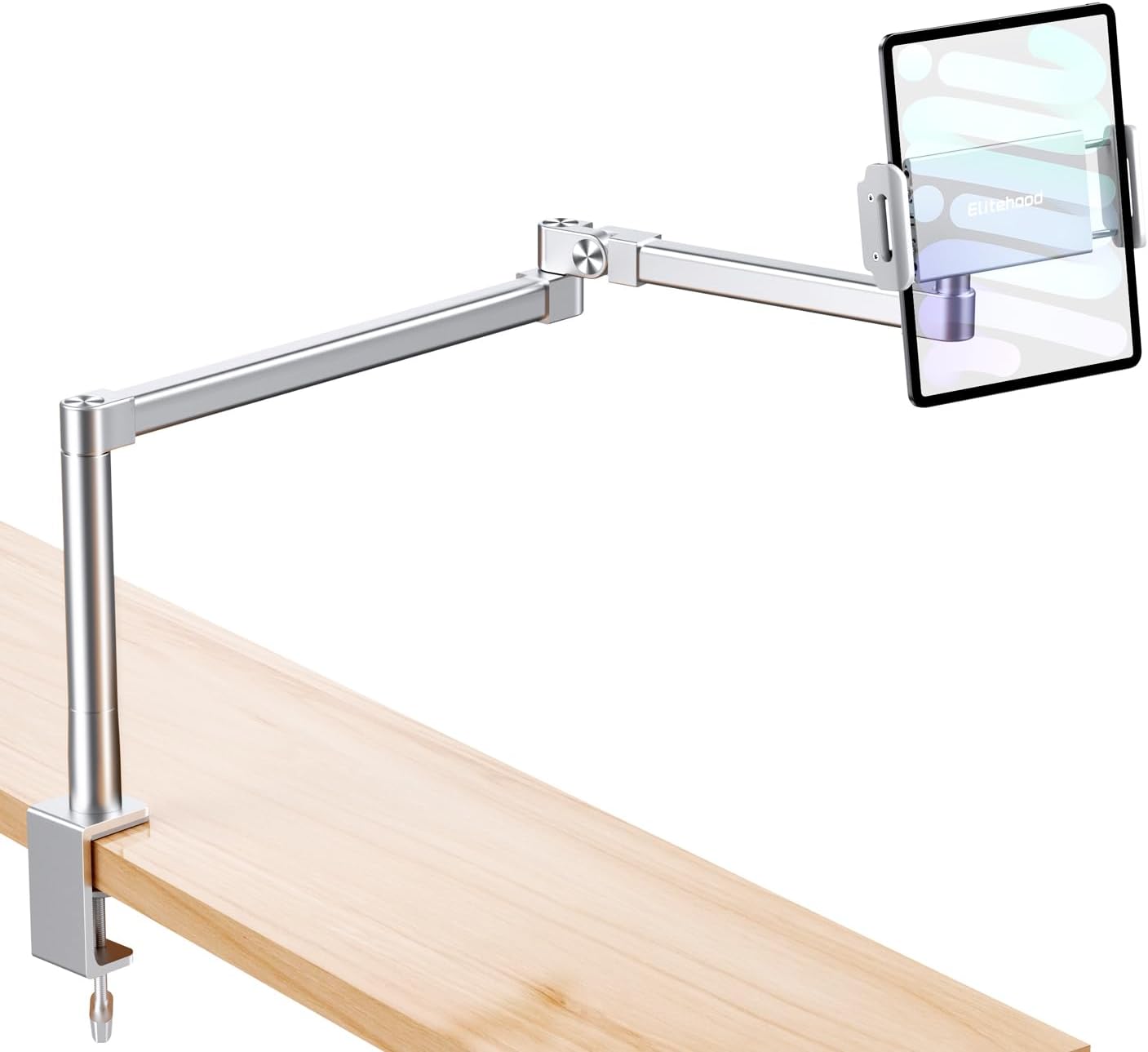 elitehood iPad Holder Stand for Desk & Bed - Adjustable Arm Mount