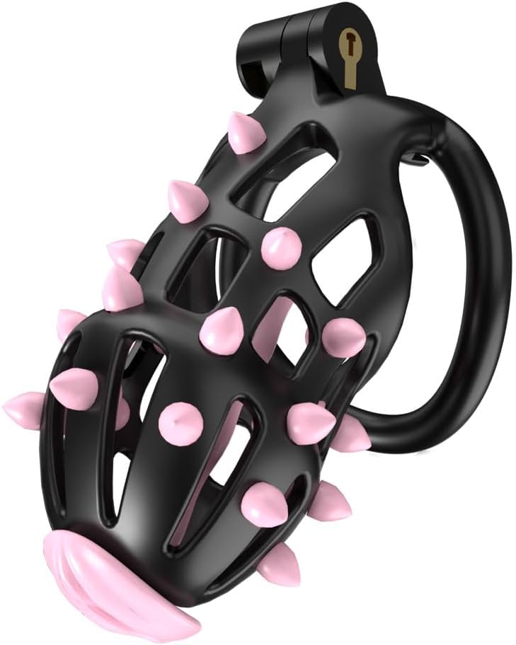 Male Chastity Cage with Silicone Massage Points for Pleasure