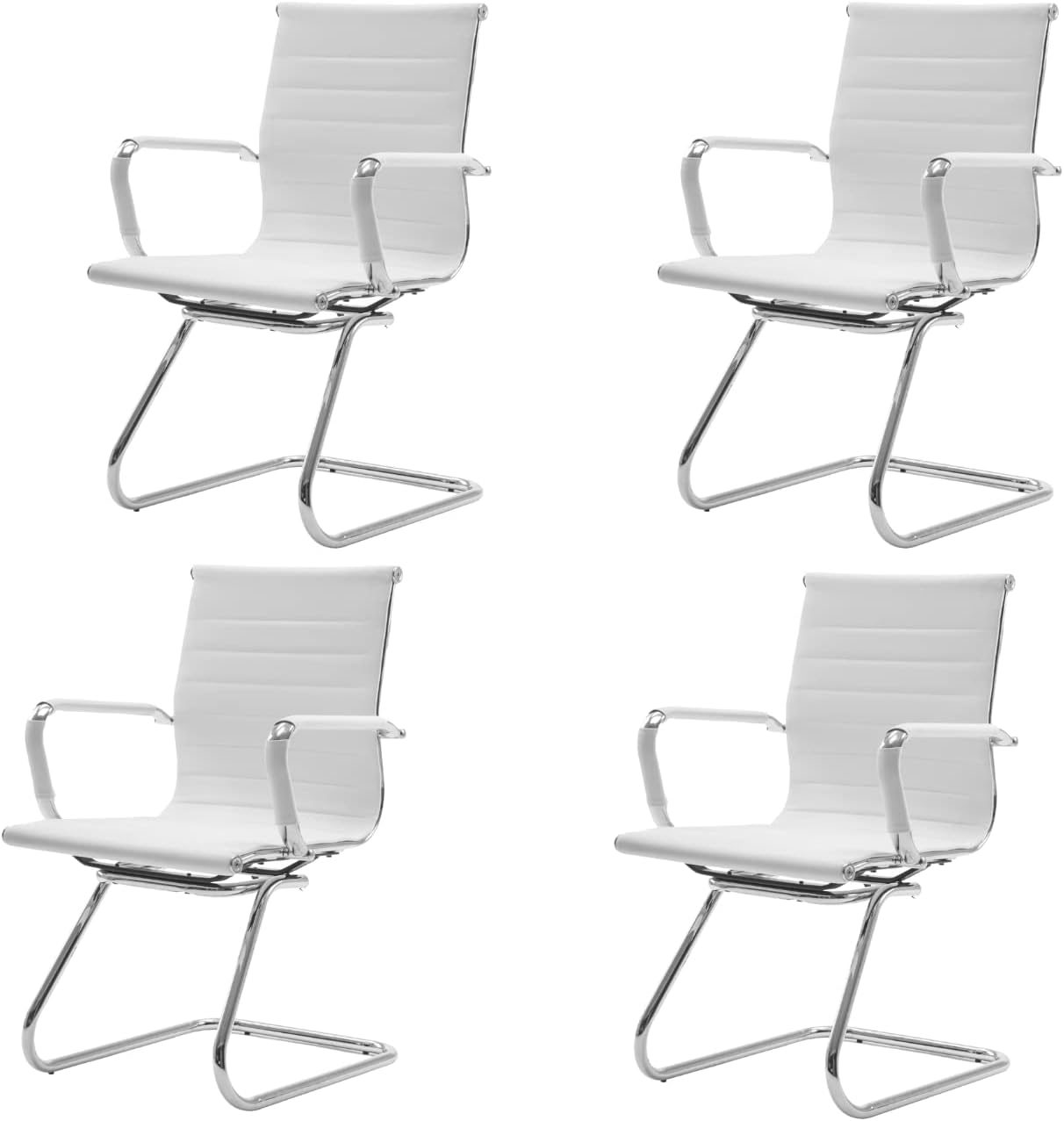 CIMOTA Waiting Room Chairs Leather Office Guest Chair Set of 4