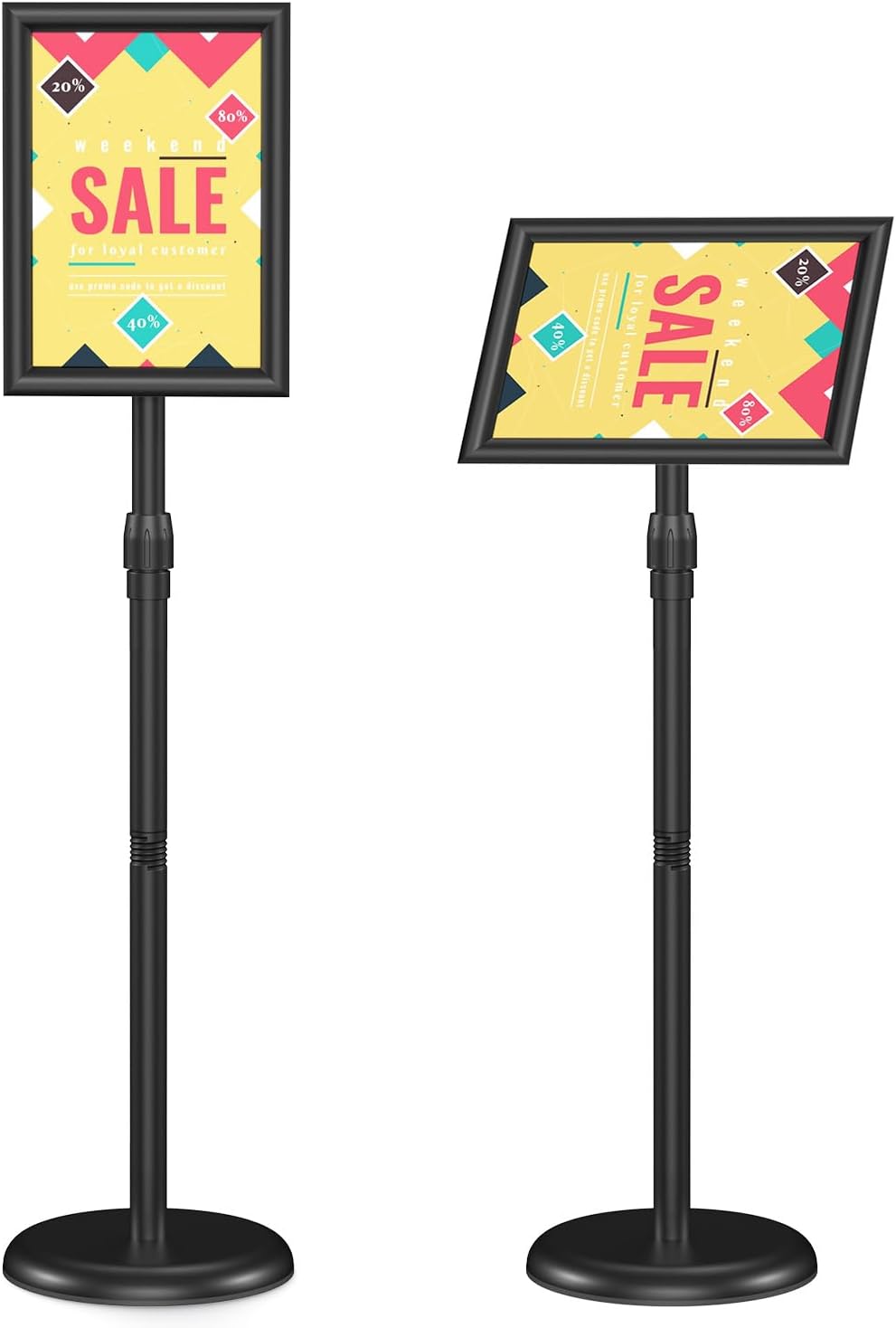 Adjustable Floor Standing Sign Holder for Malls and Restaurants