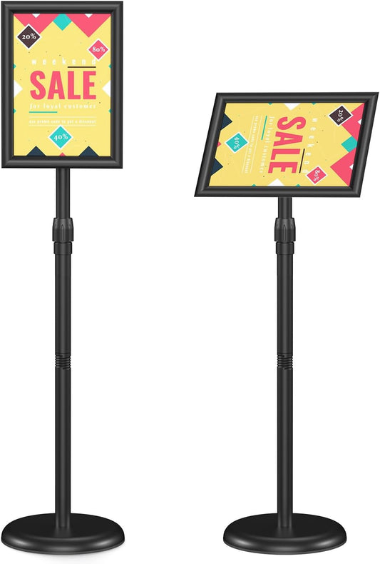 Adjustable Floor Standing Sign Holder for Malls and Restaurants