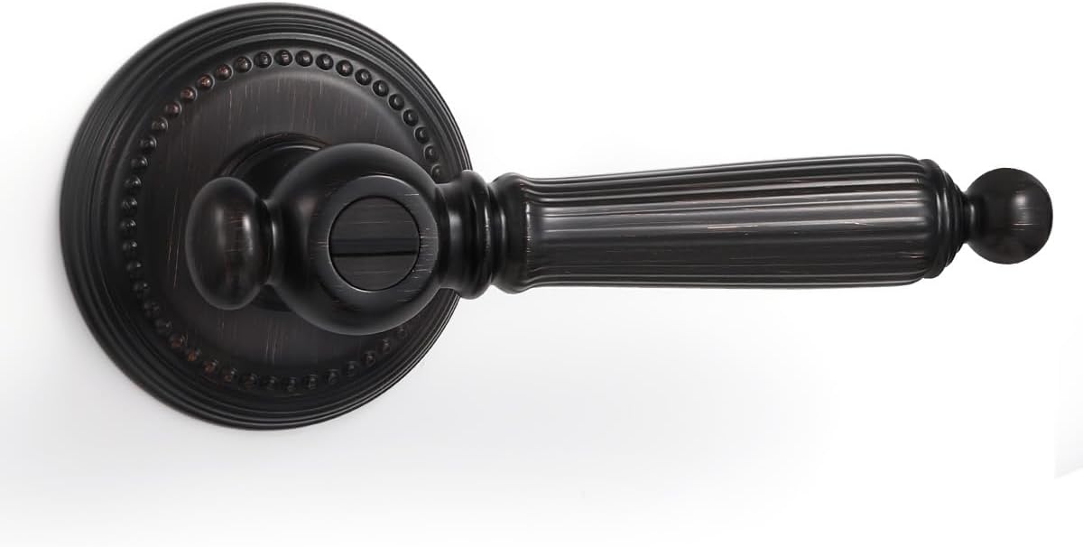 Oil Rubbed Bronze Door Lever Privacy Handle for Bedroom & Bath