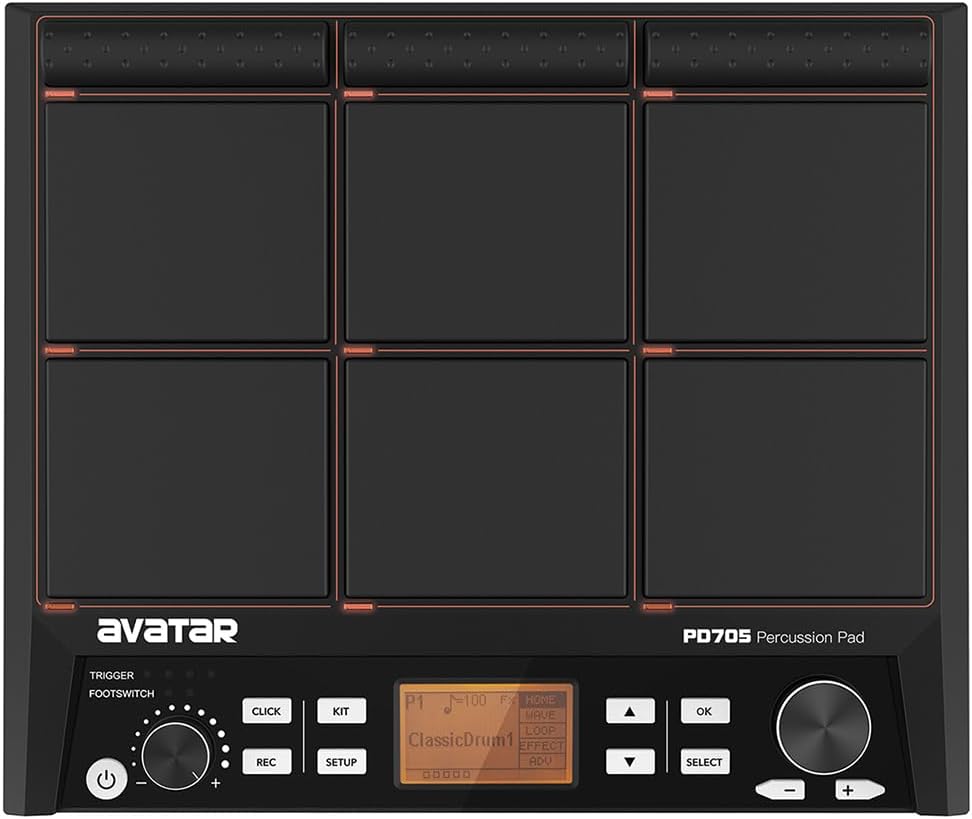 PD705 Portable Multipad for Drummers with 9 Velocity Pads