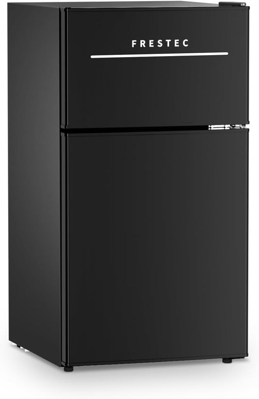 Frestec Mini Fridge with Freezer for Bedroom and Office Use