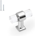 Probrico Single Hole Cabinet Knobs Polished Chrome - Clear Acrylic