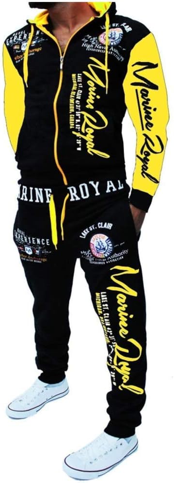 HHGKED Men's Casual Tracksuit Set for Gym and Outdoor Activities