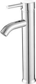 Modern Bathroom Vessel Sink Faucet with Chrome Finish and Tall Design