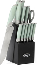 Oster Lindbergh 14 Piece Stainless Steel Knife Block Set - Sage Green