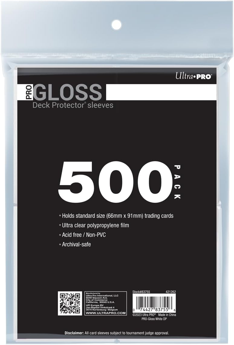 Ultra PRO 500ct White PRO-Gloss Card Sleeves for Collectibles