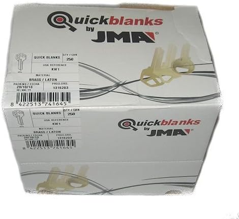 KW1 Kwikset Key Blanks Box 250 - Durable Brass Key Blanks