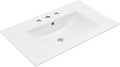 30 in Glossy White Vanity Sink Top with Centerset Faucet Holes