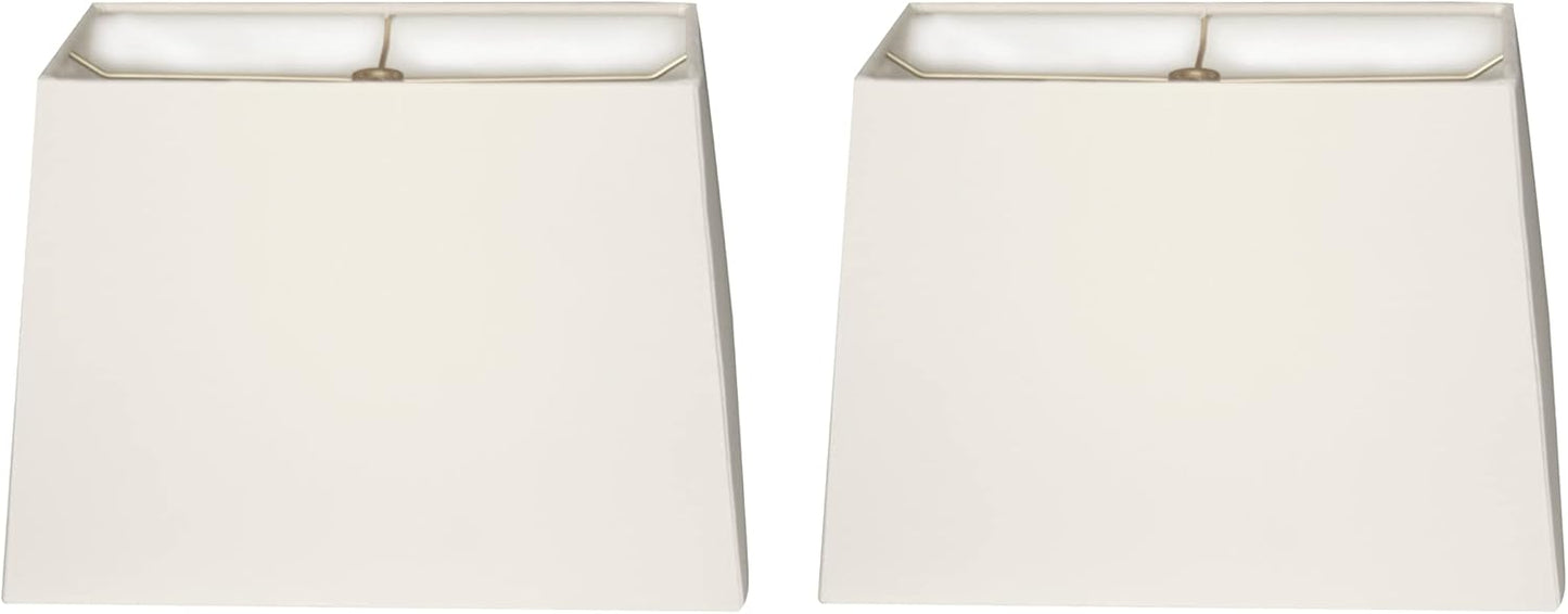 Set of 2 Rectangle Hardback Lamp Shades for Elegant Lighting