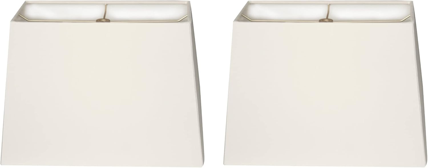Set of 2 Rectangle Hardback Lamp Shades for Elegant Lighting